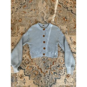 Free People Light Blue Cardigan Sweater